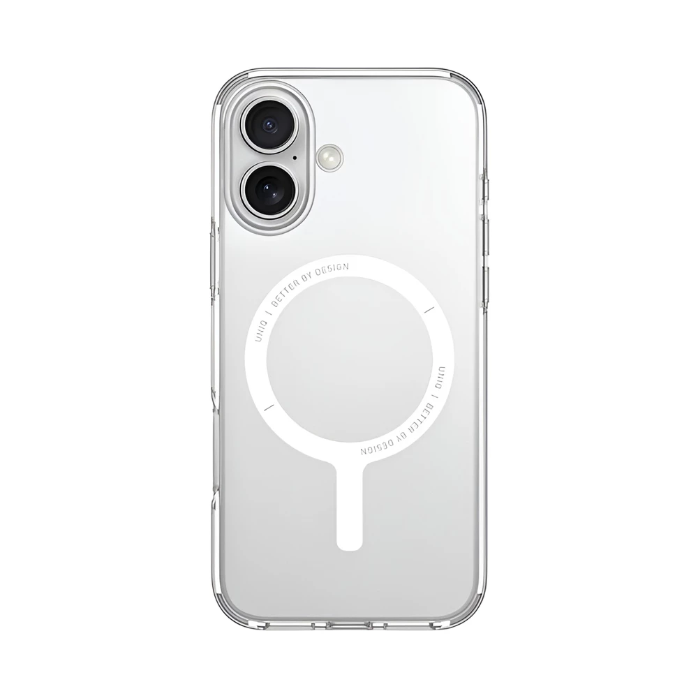 Uniq case for iphone 16 hybrid clario (eco) with magclick charging, clear 2