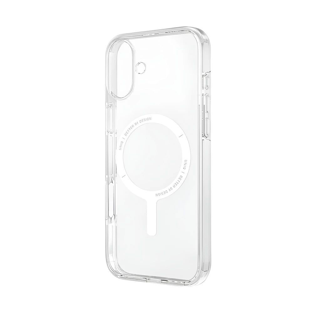 Uniq case for iphone 16 hybrid clario (eco) with magclick charging, clear 3
