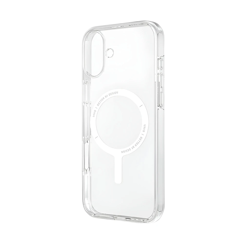 Uniq case for iphone 16 hybrid clario (eco) with magclick charging, clear 3