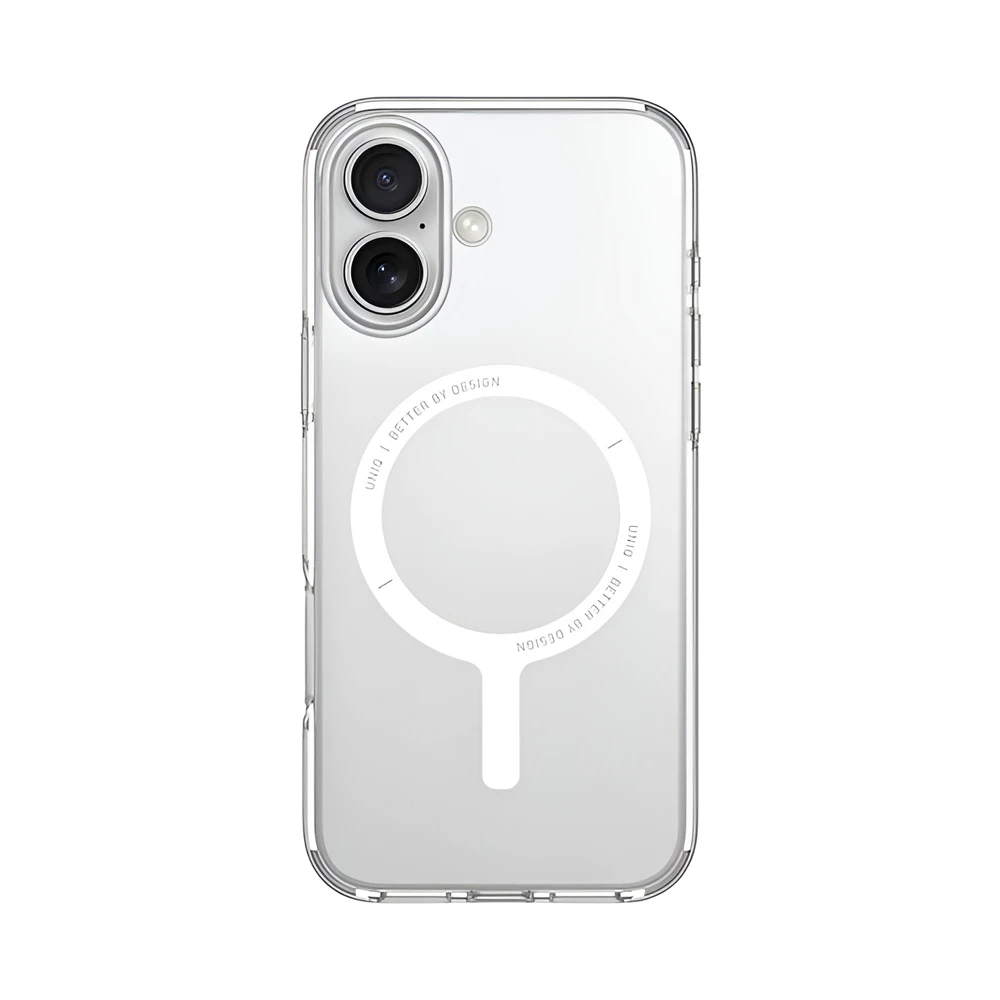 Uniq case for iphone 16 hybrid clario (eco) with magclick charging, clear 2