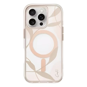 Uniq case for iphone 16 pro coehl with magclick charging verdure, sping blossom