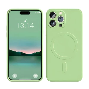 Woo case liquid silicone magsafe для iphone 16 pro, зеленый