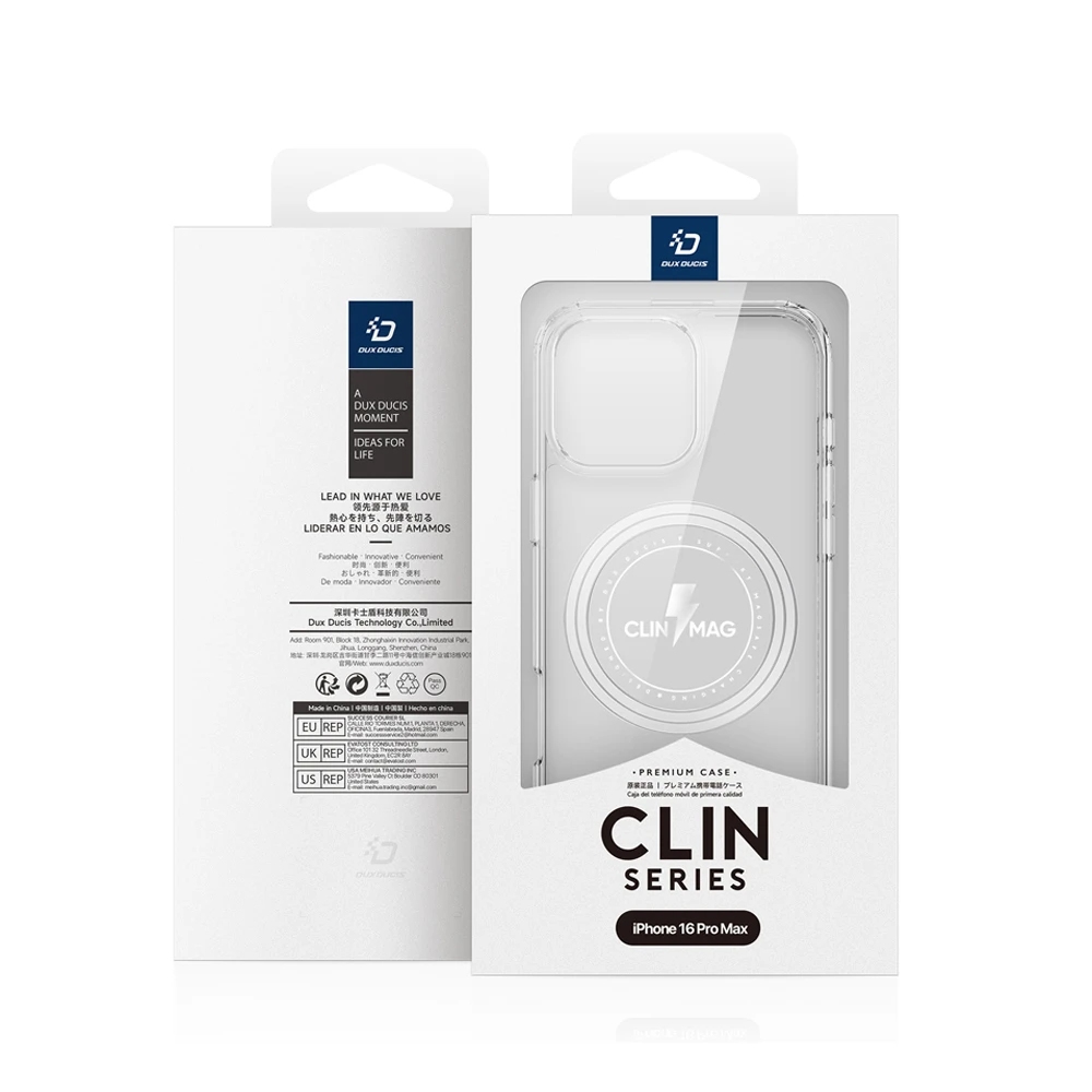 Dux ducis case tpu for iphone 16 pro max clin with magsafe, clear 3