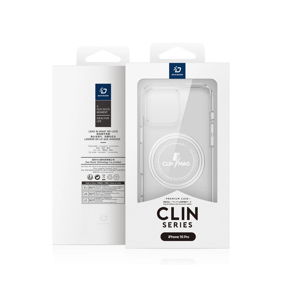 Dux ducis case tpu for iphone 16 pro clin with magsafe, clear 3
