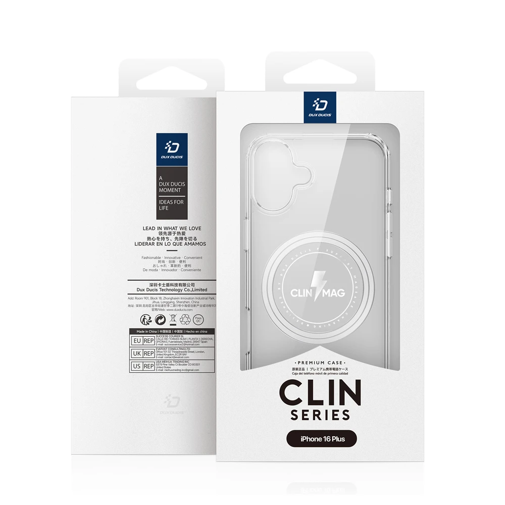 Dux ducis case tpu for iphone 16 plus clin with magsafe, clear 3