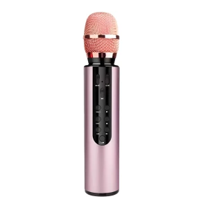Беспроводной караоке микрофон woo m6, 10w, розовый