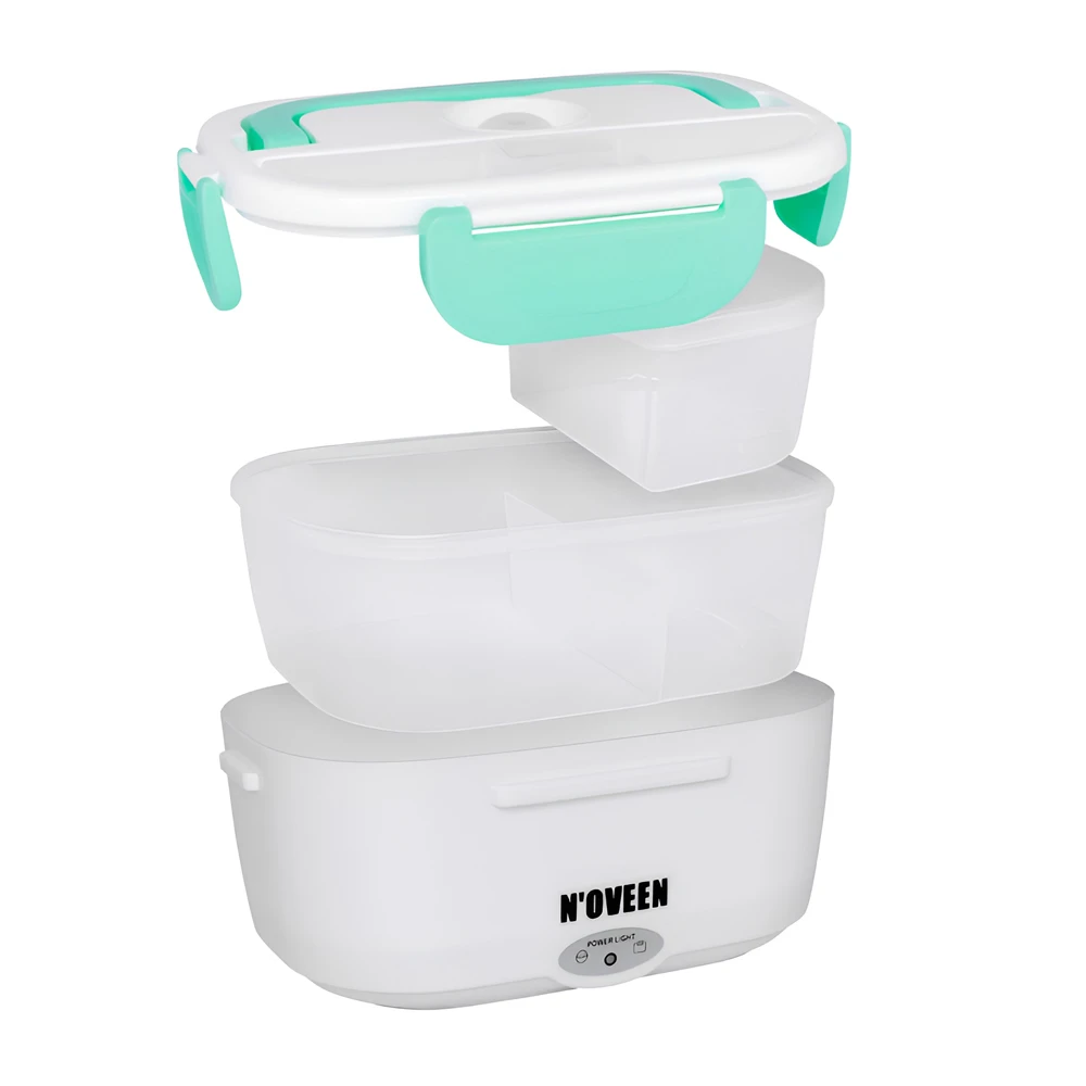 Noveen lunch box lb330 220-240 вольт, 23x16x10,5 см, внутренний корпус из нержавеющей стали, мощность 40 вт, мятный 2