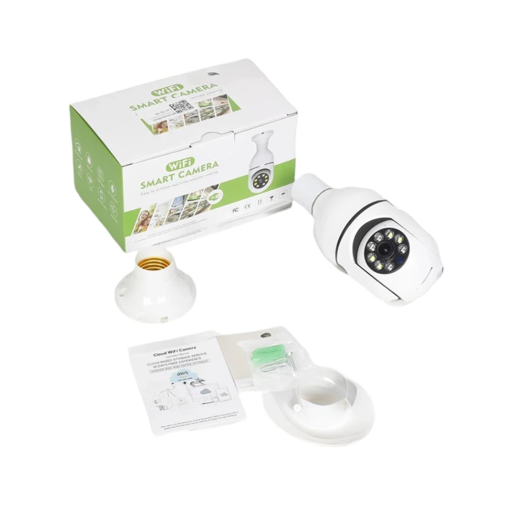 Умная wi-fi камера-лампочка e27 2mp 1080p с приложением tuya, белая 3