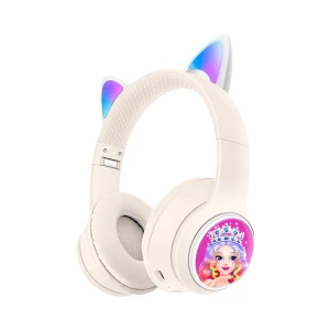 Беспроводные детские наушники musen akz-z66 (princess), бежевые
