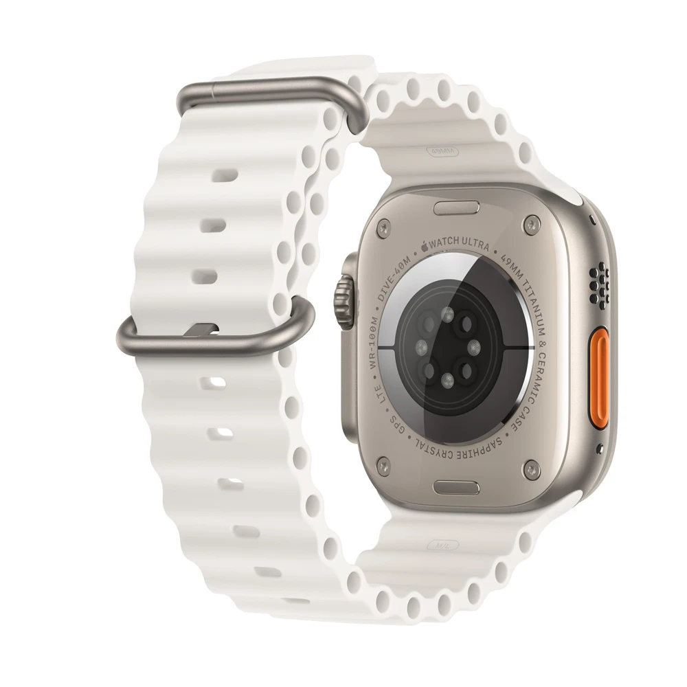 Watch ultra 2, 49mm, titanium (white ocean strap orange) (replica) 3