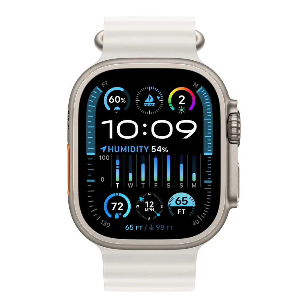 Watch ultra 2, 49mm, titanium (white ocean strap orange) (replica) 2