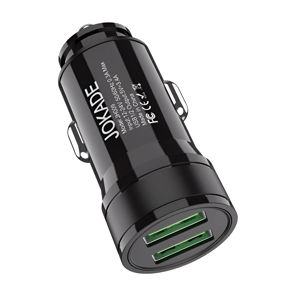Jokade car charger 2*usb-a 3.4a jh009, black 2