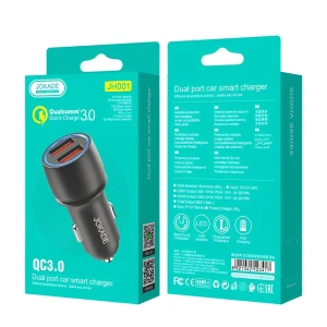 Автомобильное зарядное устройство jokade 2*usb-a qc3.0 jh001, черное Thumbnail 3