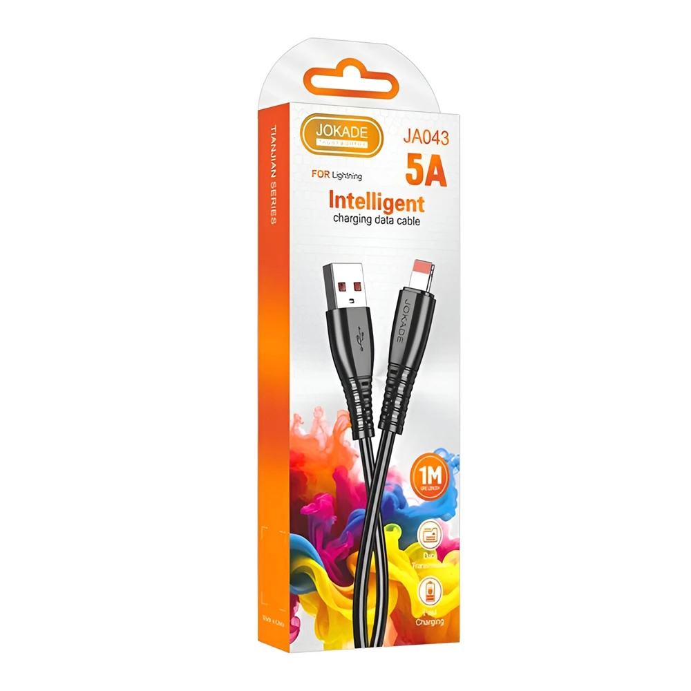Jokade кабель usb-a to lightning 5a 1m ja043, черный 3