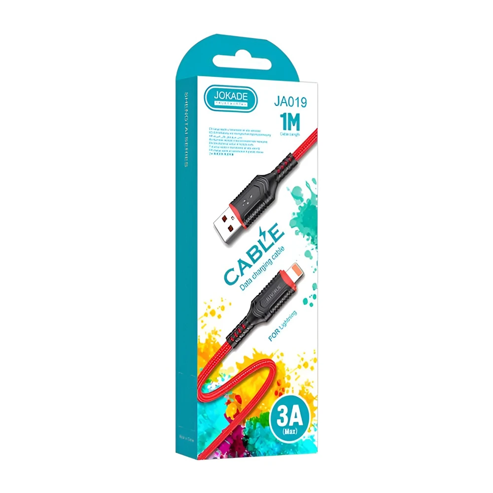 Jokade кабель usb-a to lightning 3a 1м ja019, красный 3