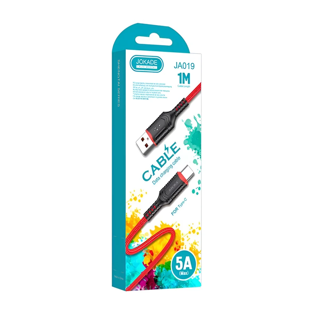 Jokade cable usb-a to type-c 5a 60w 1m ja019, red 3