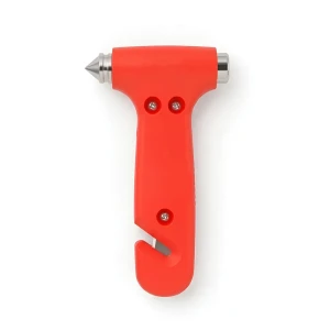 Car emergency safety escape hammer and seatbelt cutter 2 in 1, red Thumbnail 1