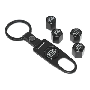 Tyre valve caps with a keychain k