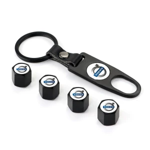 Tyre valve caps with a keychain vo