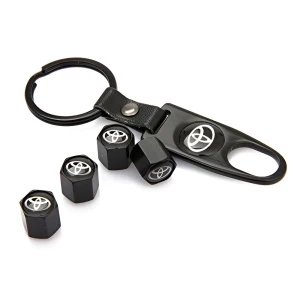 Tyre valve caps with a keychain t
