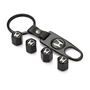 Tyre valve caps with a keychain h