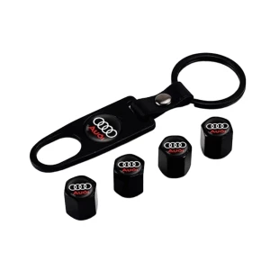 Tyre valve caps with a keychain a