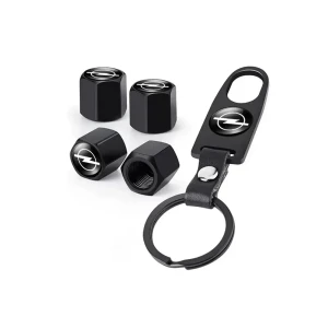 Tyre valve caps with a keychain o