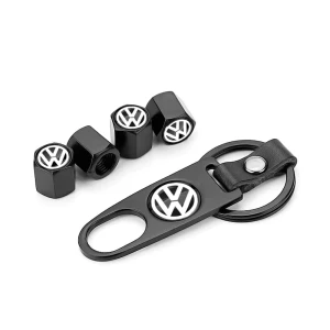 Tyre valve caps with a keychain v