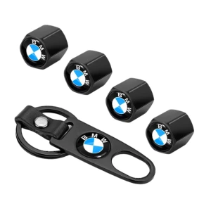 Tyre valve caps with a keychain b