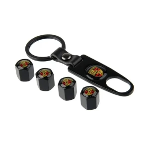 Tyre valve caps with a keychain p
