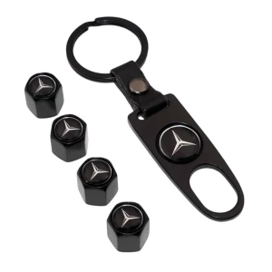Tyre valve caps with a keychain m