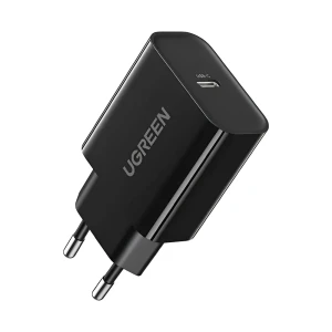 Ugreen сетевое зарядное устройство type-c pd3.0 20w eu cd137, черное