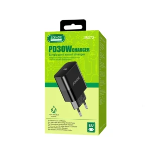Зарядное устройство jokade wall charger single port 1*type-c 30w 5a jb072, черное Thumbnail 2