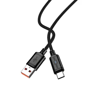 Jokade cable usb to type- c 3a 1.2m intelligent power-off ja049, black Thumbnail 3