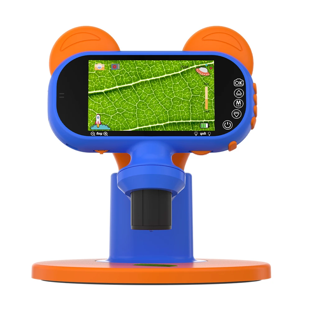 Ausek kids digital microscope 4", 1080p, 2600mah, blue 2