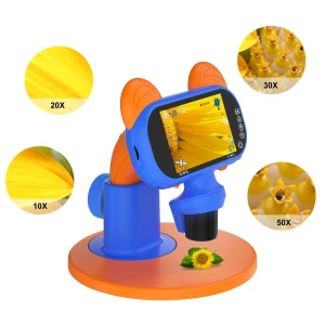 Ausek kids digital microscope 4", 1080p, 2600mah, blue Thumbnail 4