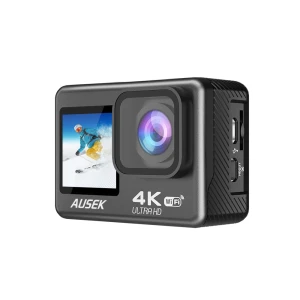Экшн-камера ausek wifi с двойным цветным экраном, 16mp, 4k/30fps, 900mah, черная Thumbnail 3