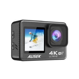 Экшн-камера ausek wifi с двойным цветным экраном, 16mp, 4k/30fps, 900mah, черная Thumbnail 2