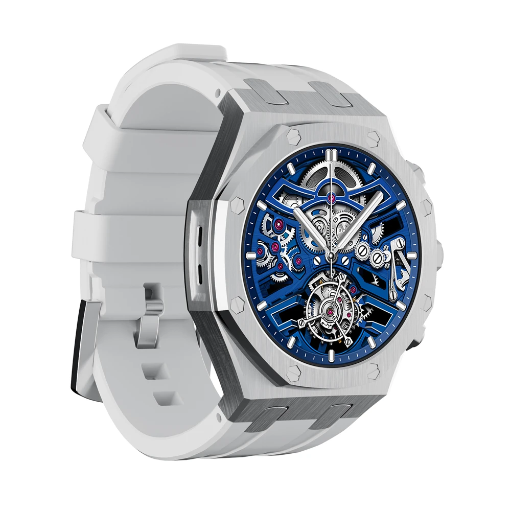 Charome smart watch hd call t12 amoled, silver 3