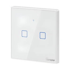 Sonoff wi-fi умный сенсорный настенный выключатель tx series 2-клавишный (нейтральный провод), белый
