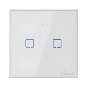 Sonoff wi-fi умный сенсорный настенный выключатель tx series 2-клавишный (нейтральный провод), белый Thumbnail 2