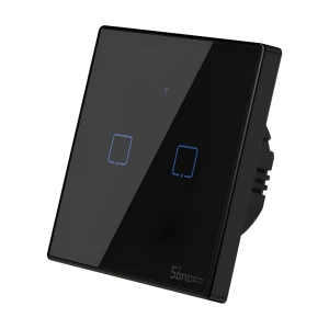 Sonoff wi-fi умный сенсорный настенный выключатель tx series 2-клавишный (нейтральный провод), черный Thumbnail 3