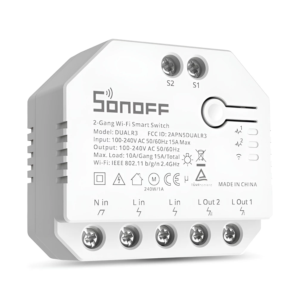 Sonoff wi-fi 2-канальный умный выключатель dualr3 с измерением мощности (нейтральный провод) 2