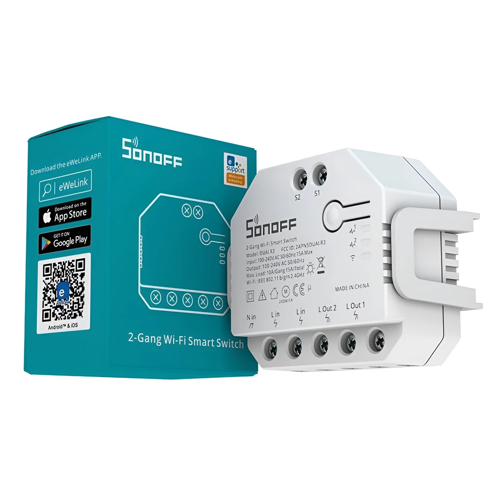 Sonoff wi-fi 2-канальный умный выключатель dualr3 с измерением мощности (нейтральный провод) 3