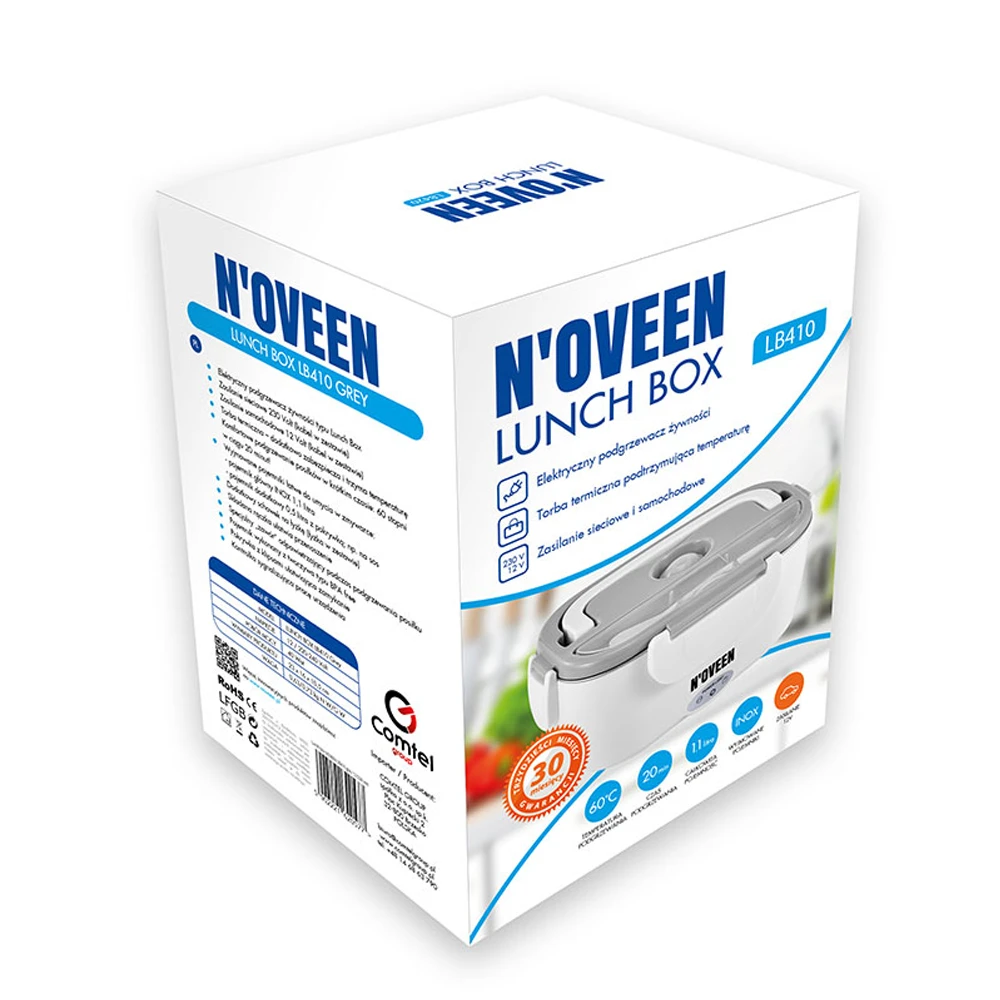 Noveen lunch box lb410  12/220-240 volt,23x16x10,5 cm,inox interior,power 40 w grey 3