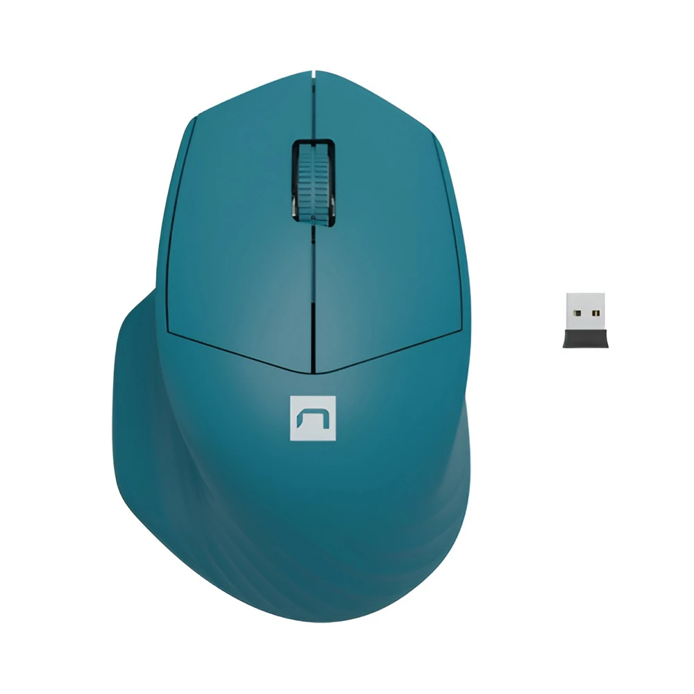 Natec mouse siskin 2 silent wireless 1600dpi bluetooth 5.0 + 2.4ghz blue 4