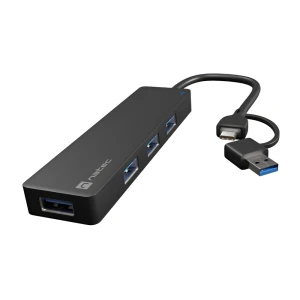 Natec mayfly 4-port black +usb-a adapter Thumbnail 3