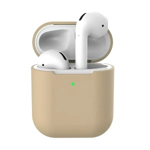 Силиконовый чехол helmet для airpods 2, песочно-розовый