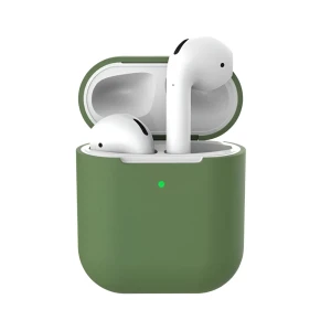Силиконовый чехол helmet для airpods 2, темно-зеленый
