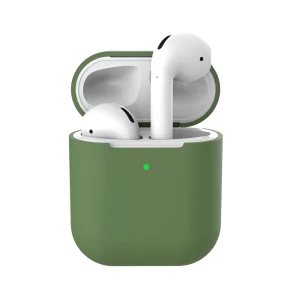 Силиконовый чехол helmet для airpods 2, темно-зеленый